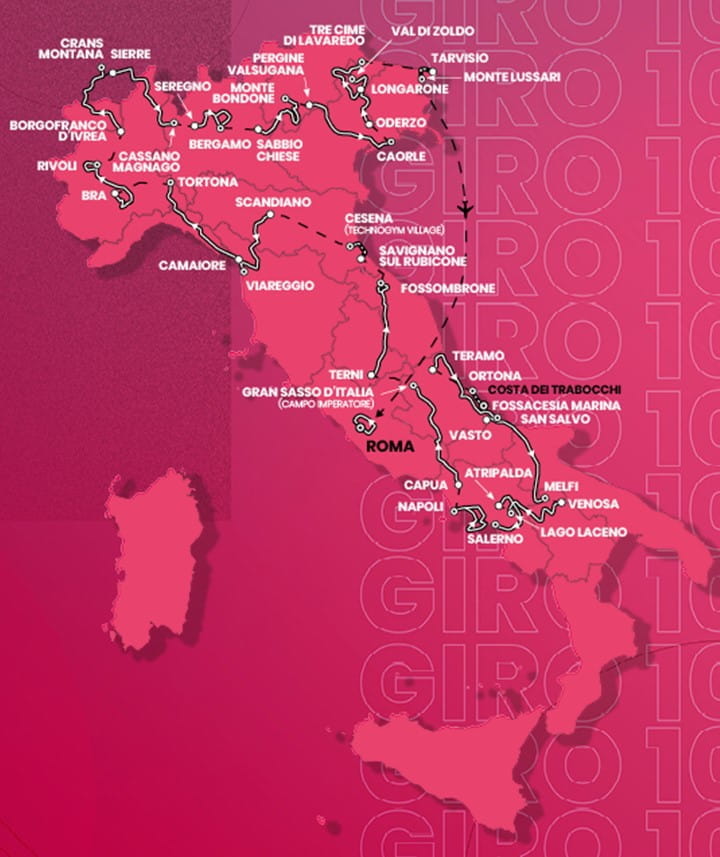 Mappa Giro d'Italia 2023